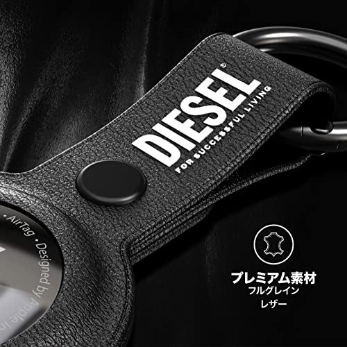 DIESEL Amazon.co.jp: ブラックレザーキーホルダー DIESEL FOR との互換性有 AirTag LIVING SUCCESSFUL 小物